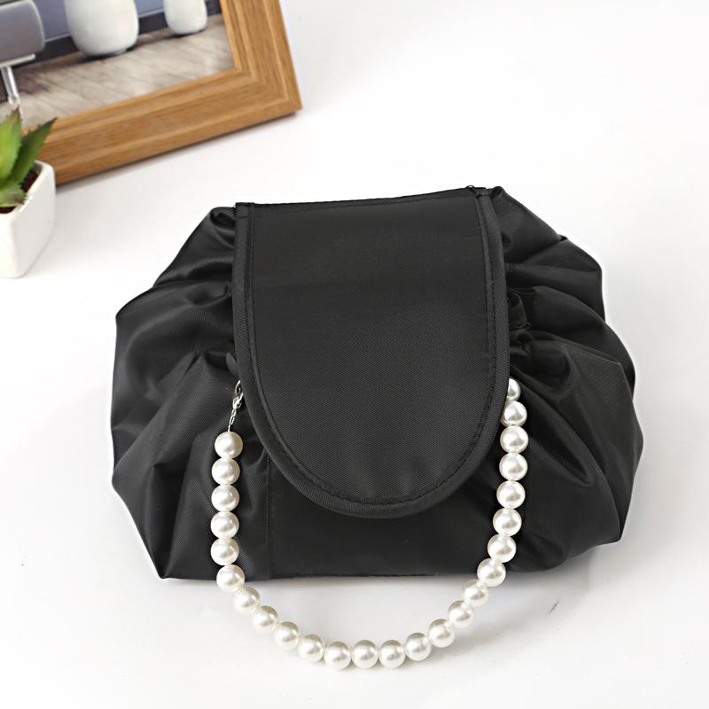 2024 Women Drawstring Cosmetic Bag Organizer Travel Toiletry Storage Shoulder MakeUp Pouch Large Capacity Beauty Case Waterproof