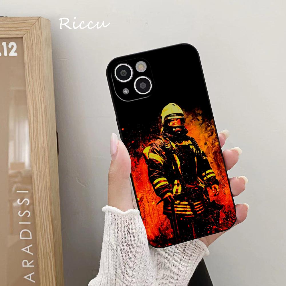 Firefighter Fire Department Fireman Phone Case FOR IPhone 14 11 12 Pro 8 7 Plus X MAX 12 MINI XR XS 13 Covers Fishing Silicone