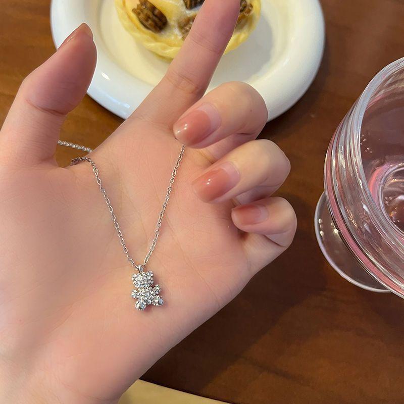 

Кристальное Сияющее Ожерелье Медведь для Женщин Свадебные Украшения Минимализм Девушки Шейные Чокеры