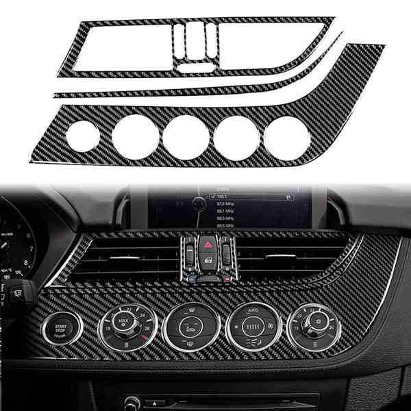 3-Piece Carbon Fiber Center Console Vent Trim for 09-16 BMW Z4 E89