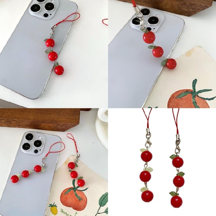 Novelty Tomato with Leaf Girl Keychain Charm Pendant Accessory for School Travel and Everyday Styles Daily Casual Use