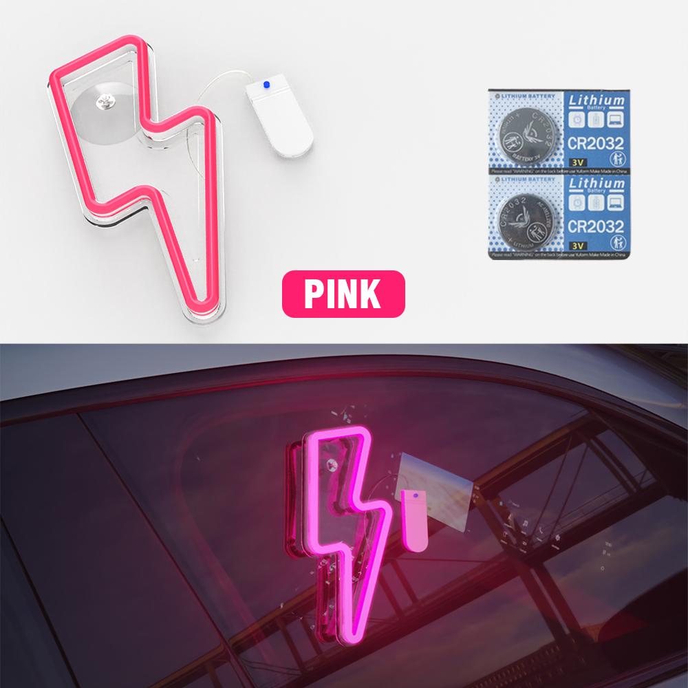 Car LED Atmosphere Creative Lightning-shaped Festival Home Atmosphere Lamp, Stylish Neon-style Design, Multicolor Light Decor