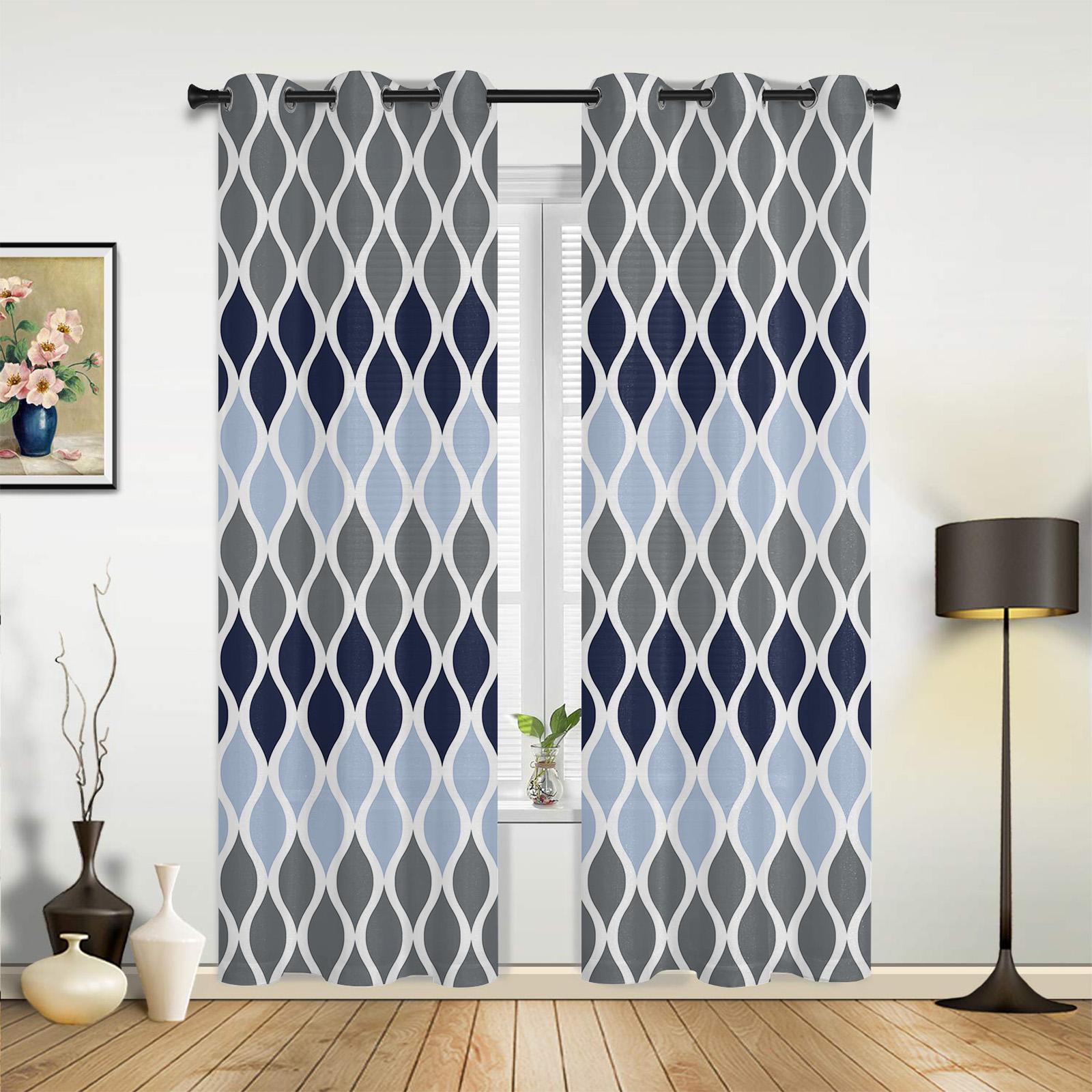 

Бирюзовый цвет Марокко Геометрические шторы для спальни Гостиная Шторы Кухня Детская комната Оконные шторы Современный домашний декор 135W x 60H(cm) x1