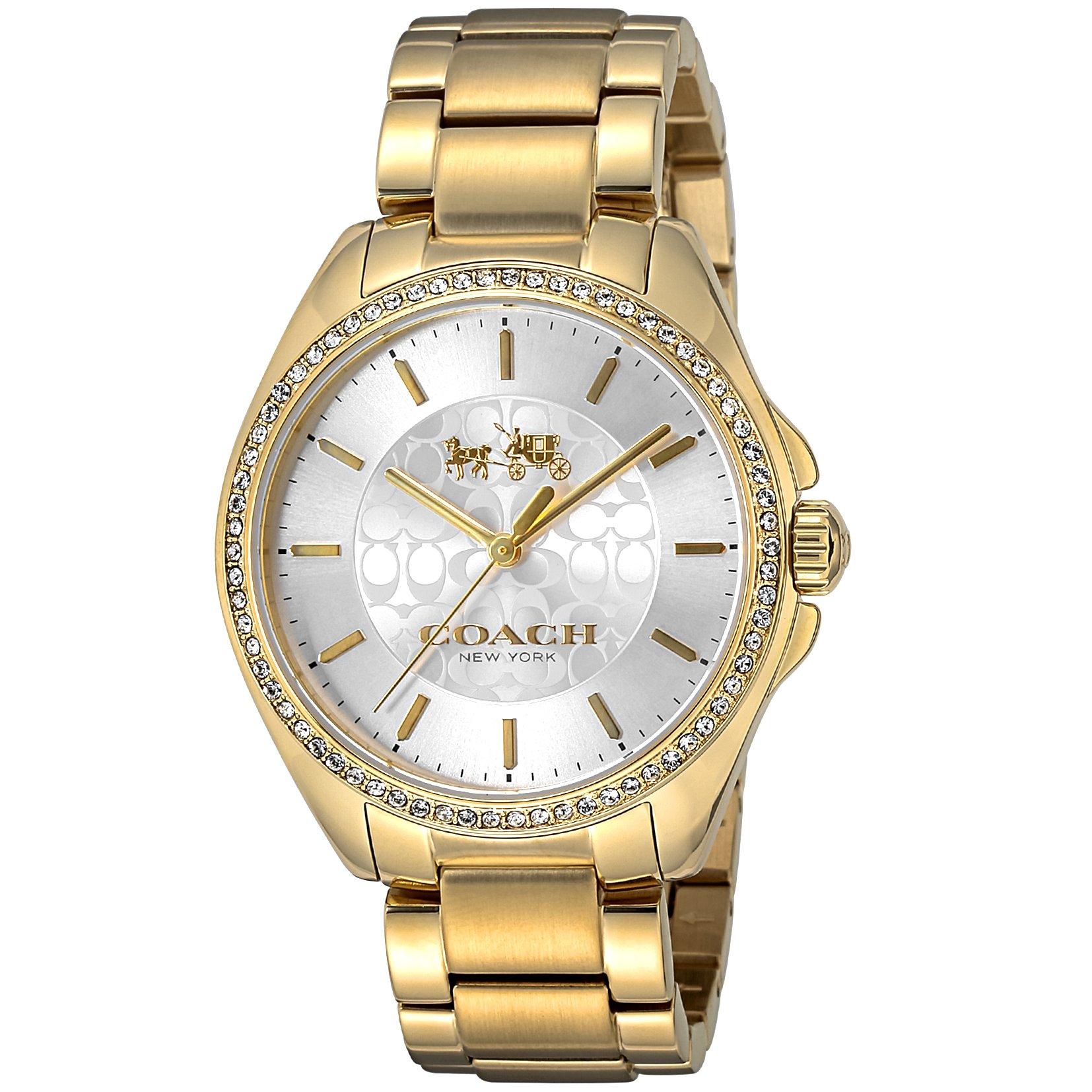 

[Coach] Часы TRISTEN Серебряный циферблат Нержавеющая сталь Минеральное стекло Кварцевые 35,5 мм Аксессуары для часов Бренд часов 14502470 Женские золотые [Товар]