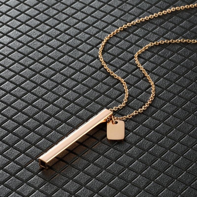 Meditation Mindfulness Breathing Necklace Stainless Steel Whistle Pendant Necklaces Breathing Exercise for Relaxation