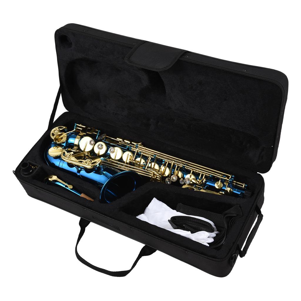 Brass Engraved Eb E Flat Alto Saxophone Sax Abalone Shell Buttons Wind Instrument with Case Gloves Cleaning Cloth Belt