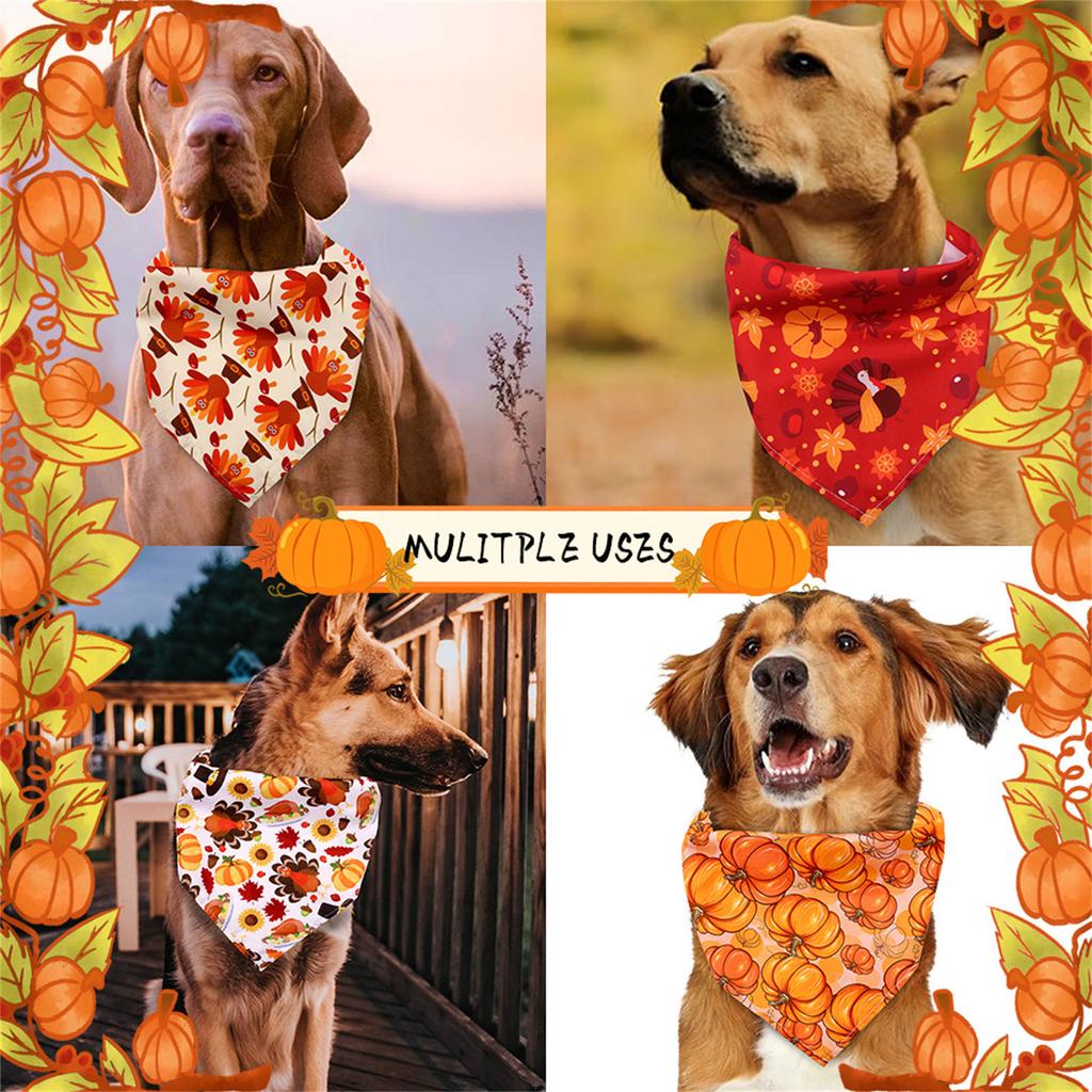 Pet Neck Kerchief for Male Female Dog and Cat for Small Medium Dog Bandana Pet Thanksgiving Costume