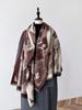 Luxury Butterfly Print Faux Cashmere Scarf: Warm, Stylish Color-Block Shawl for Women, Perfect Winter Neck Warmer