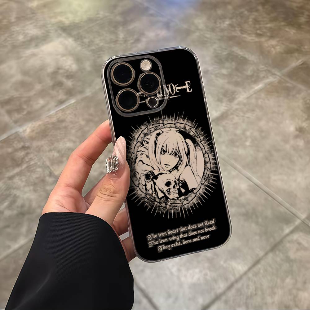 Misa D-Death N-Note Phone Case For iPhone 17 15 14 13 11 12 16 Pro Max Plus Mini Transparent Silicone Soft Funda