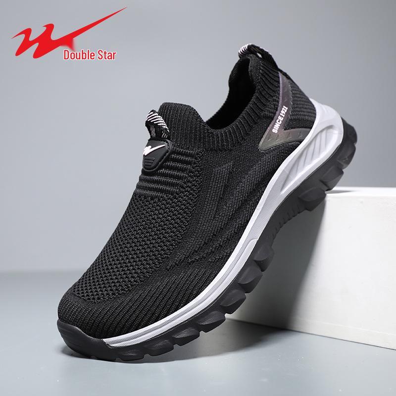 Double Star Women s Breathable Mesh Walking Shoes - Spring/Summer Casual for Middle-Aged and Elderly Couples 41 чёрный