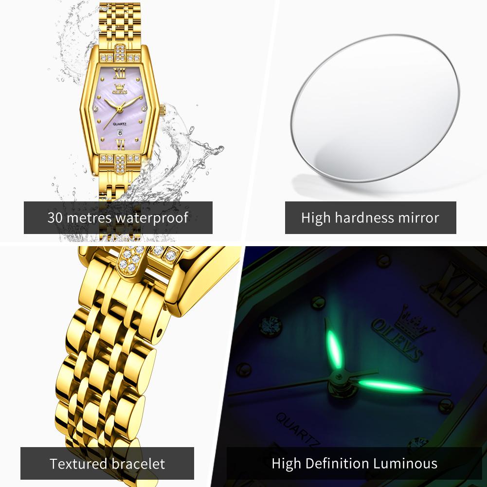 Elegant Women Watches Fashion Quartz Watches Waterproof Luminous Stainless Steel Wristwatch Gifts