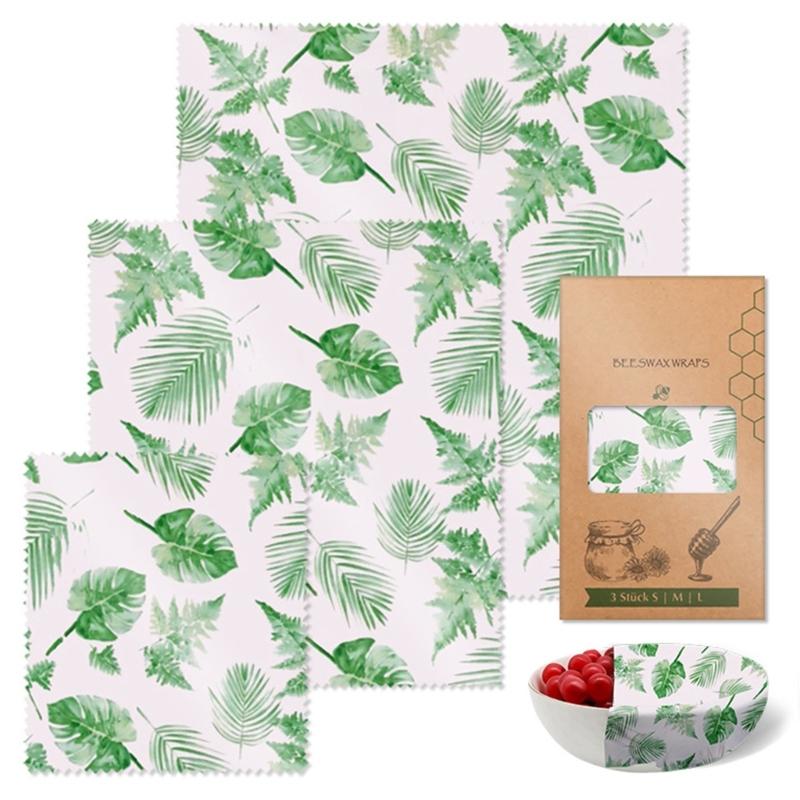 Practical Freshness Keeping Beeswaxs Cloth Set 3 Pack Natural To Food Wrap Kitchen Supplies Portable for Household Use