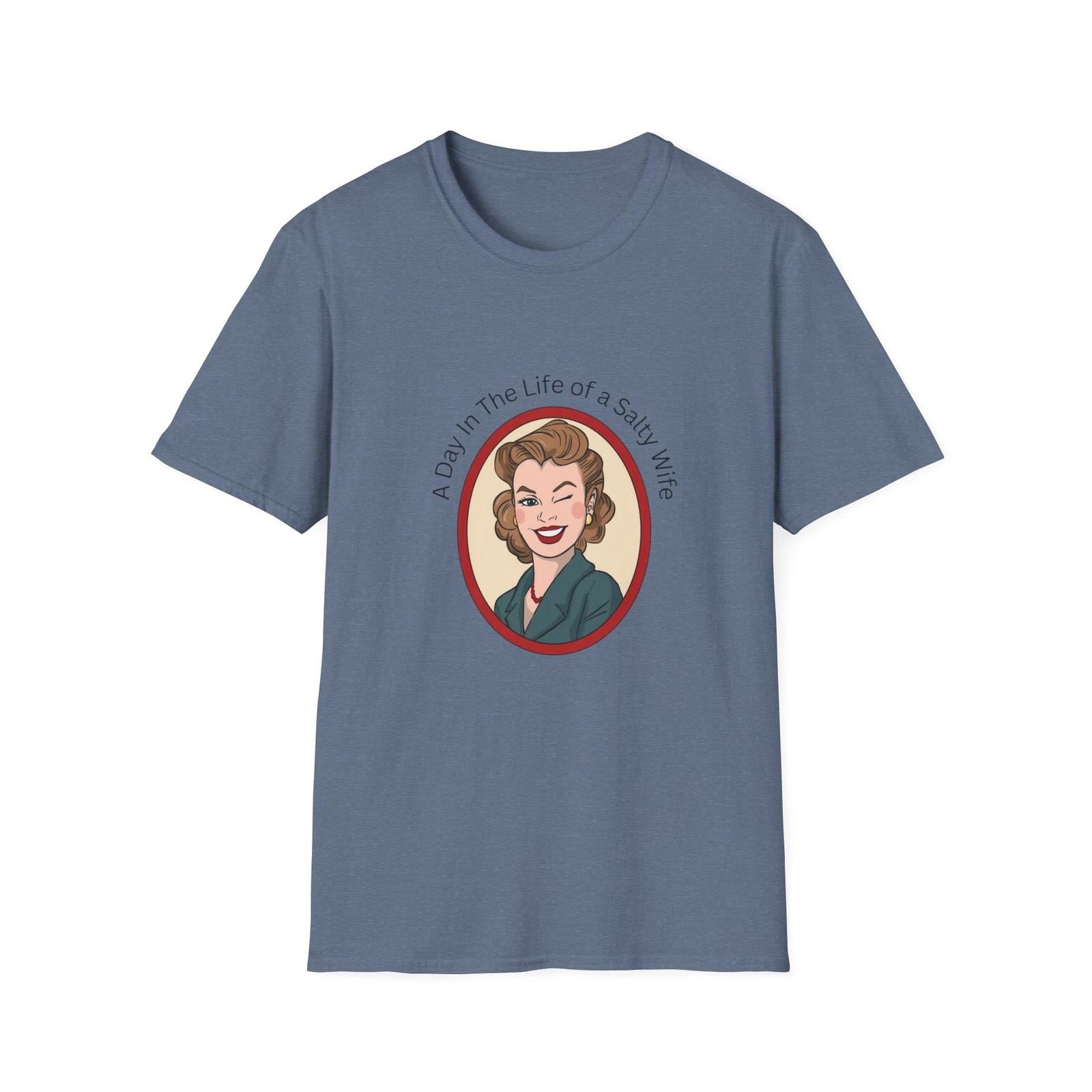 Retro Housewife Illustration T shirt | Vintage Cleaning Poster L