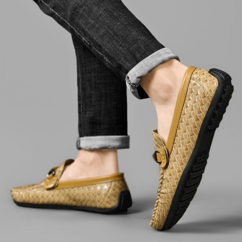 Scarpa Casual Piatta da Uomo Mocassini con Stampa Animale Scarpe da Uomo in Pelle Punta Tonda Prezzo Basso Spedizione Gratuita Legittimo Adulti Moda 2025
