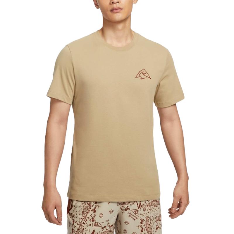 Nike DF Western States Logo Breathable Quick-Dry Round Neck Sports Short Sleeve T-Shirt Men Tops Beige Brown HJ3663297