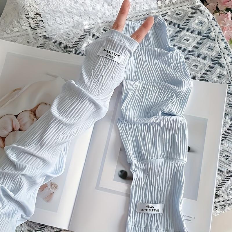 

1Pair of Women s Summer Outdoor Wrinkle-Resistant Ice Sliky Fiber Fabric Arm Sleeves, Perfect for Cycling and Summer Activities One Size синий