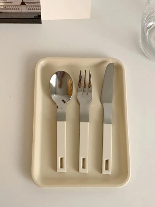 Elegant Table Leto Block Dessert Cutlery (2 Colors Teaspoon, Fork, Butter Knife Cafe) (new) Green Teaspoon