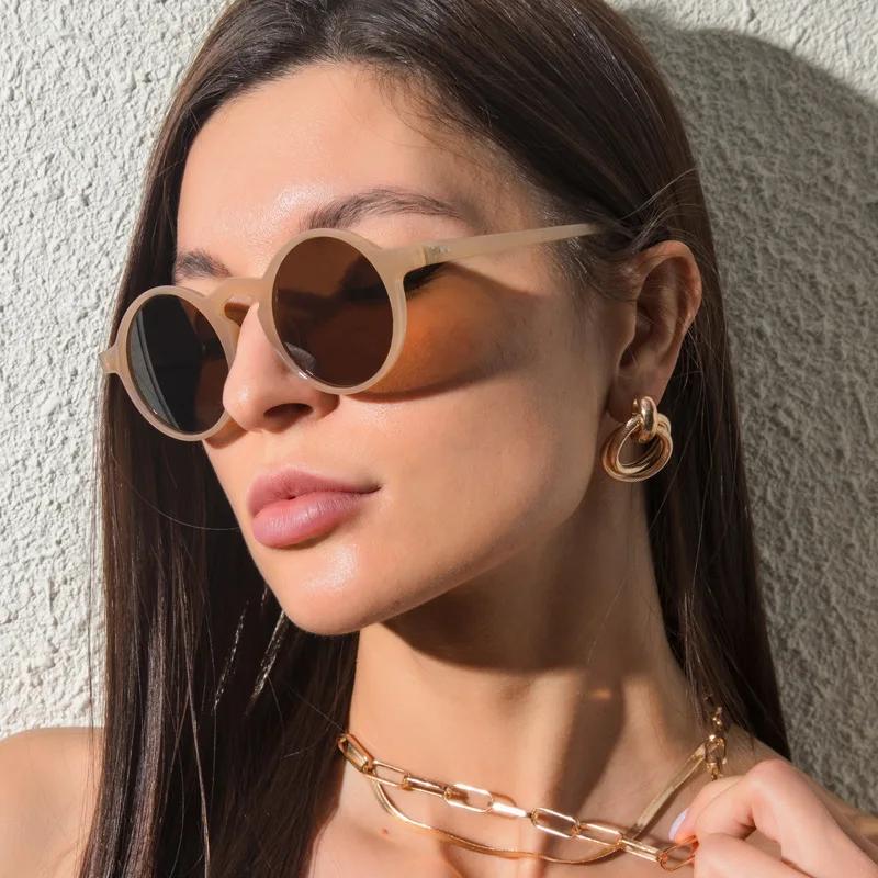 Round Sunglasses Woman Brand Designer Vintage Sun Glasses Classic Eyewear For Lady Small Frame Mirror Retro
