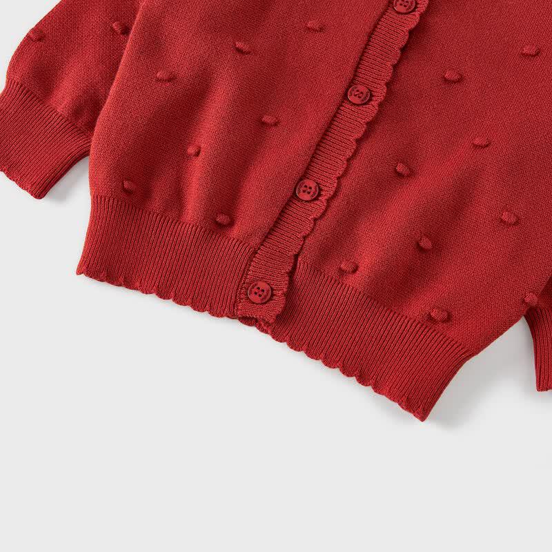 Tongtai Baby Girl Pure Cotton Knit Cardigan