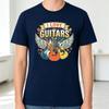 I Love Guitars Graphic T Shirt Vintage Guitar Print Unisex Soft Cotton Crew Neck Short Sleeve Trendy Casual Tops