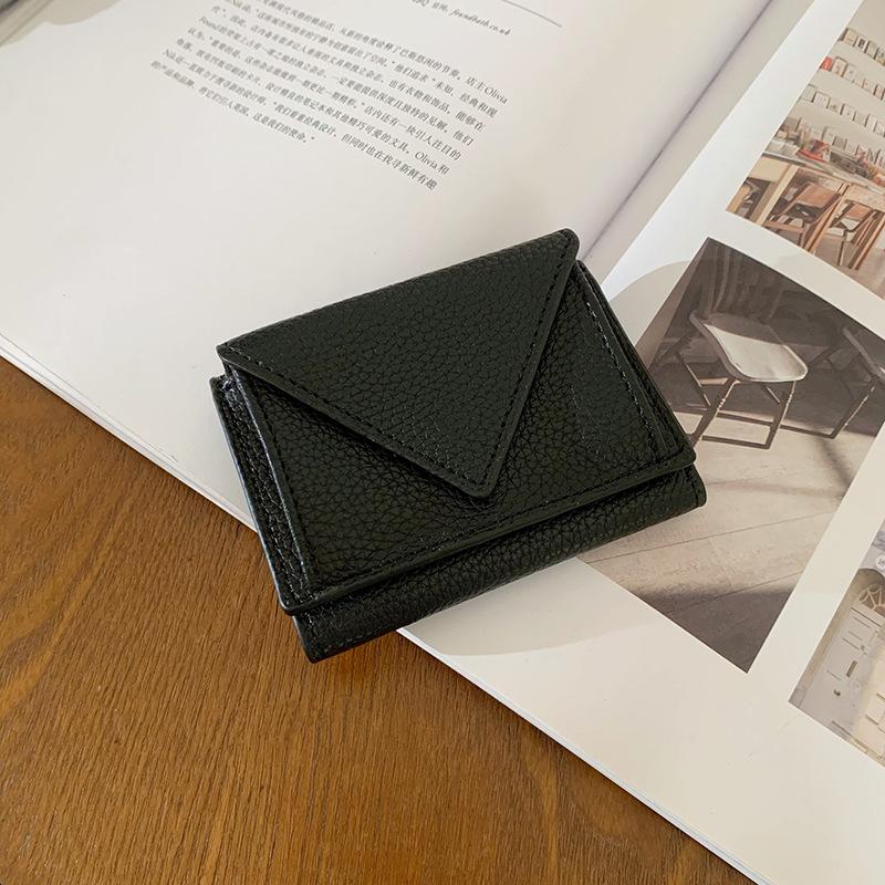 

Женский кошелек ins женский маленький кошелек женский высококлассный складной кошелек короткий кошелек-клатч чёрный