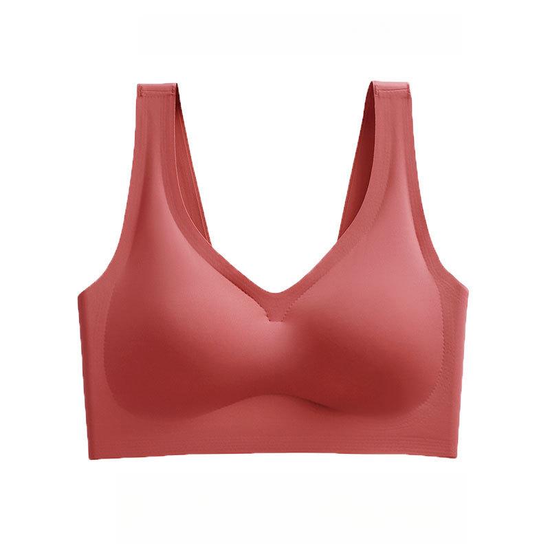 Large Size Bra Women's Seamless Bra Women's Thin Design No Steel Ring Sports Vest Style Push Up Bra