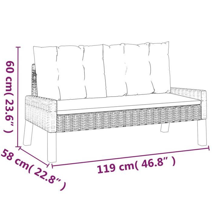 VidaXL Garden Lounge Set 4 Pcs and Cushions Wicker Resin and Solid Wood, Outdoor Lounge Set, Furniture Set 319689