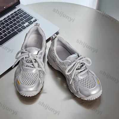 Damen Plateau Sneaker 2025 Sommer Atmungsaktives Mesh Hohle Rutschfeste Laufschuhe Bequeme Mode Überkreuzte Freizeitschuhe