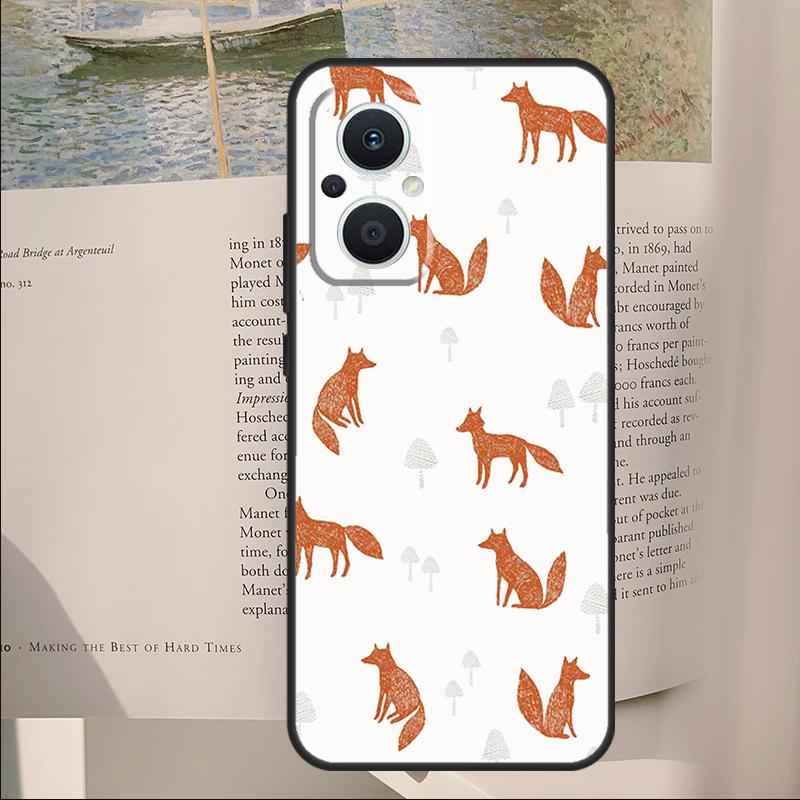 Cartoon Foxes Animal Cover For OPPO Reno 12F 11F 13F 14F 10 11 12 13 14 Pro 8 Lite OPPO Find X9 X6 X5 X8 Pro Case