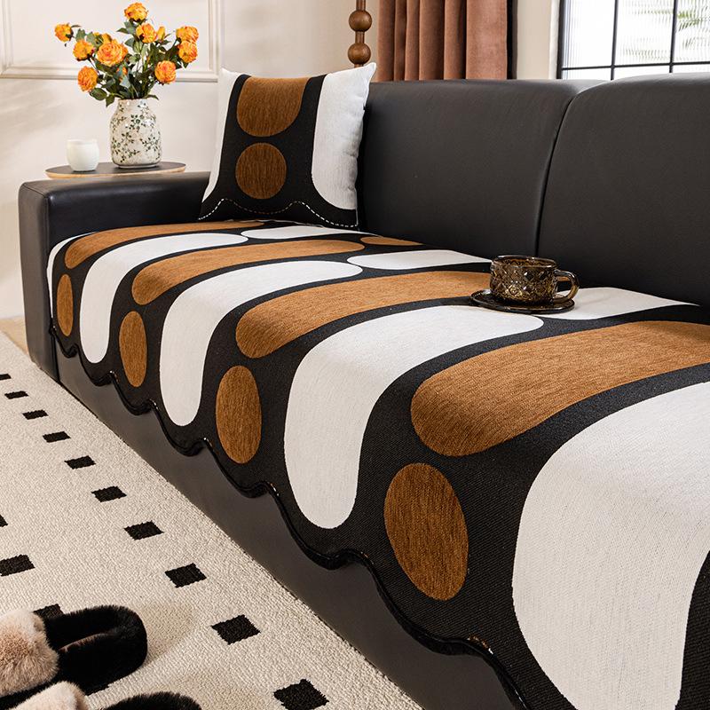 

New Dopamine Sofa Cushion, Universal In All Seasons, Retro Straight Row Seat Cushion, Non-Slip Sofa Cover, Advanced Sense 70*70cm