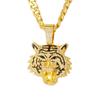 Colar Pingente Exagerado de Cabeça de Tigre Masculino - Estilo Hip-Hop Europeu e Americano
