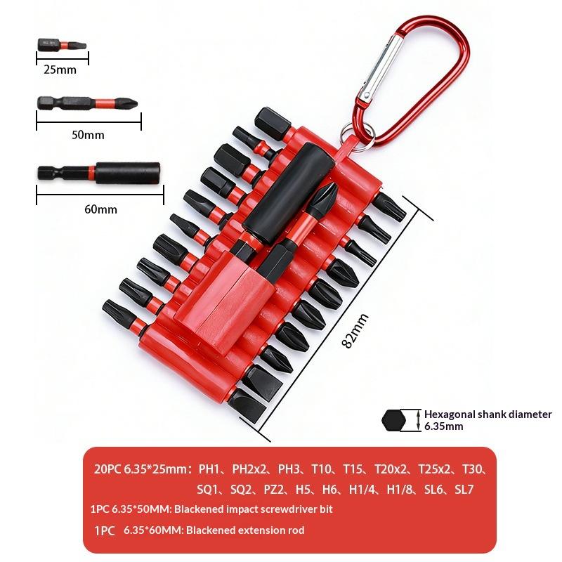 22Pcs S2 Alloy Steel Screwdriver Bits High Strength Industrial Magnetic Set for Building Construction and Repairing Projects красный