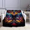 1 Stück Schmetterlingsdruck Decke, Flanelldecke, Weiche Warme Überwurfdecke Nickerchen Decke für Couch Sofa Büro Bett Camping Reise