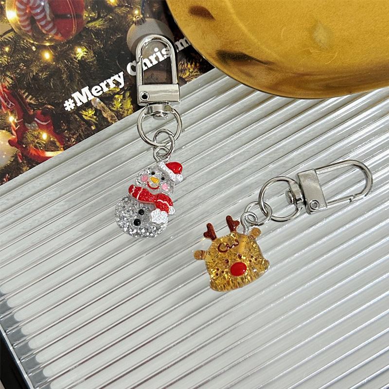 1PC Keychain Pendant Cartoon Hanging Ornaments Anti-Lost Christmas Mini Backpack Decoration Shinny Santa Claus
