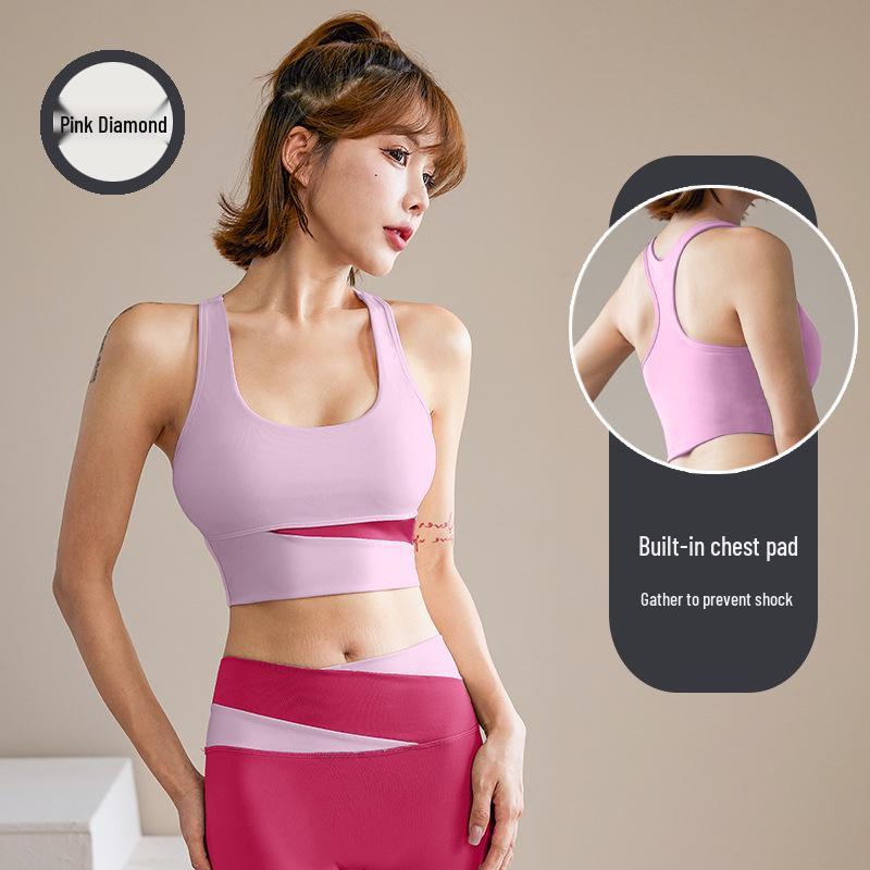 Dámská podzimní jógová souprava: Profesionální nárazuvzdorná sportovní podprsenka a vesta pro fitness a běh