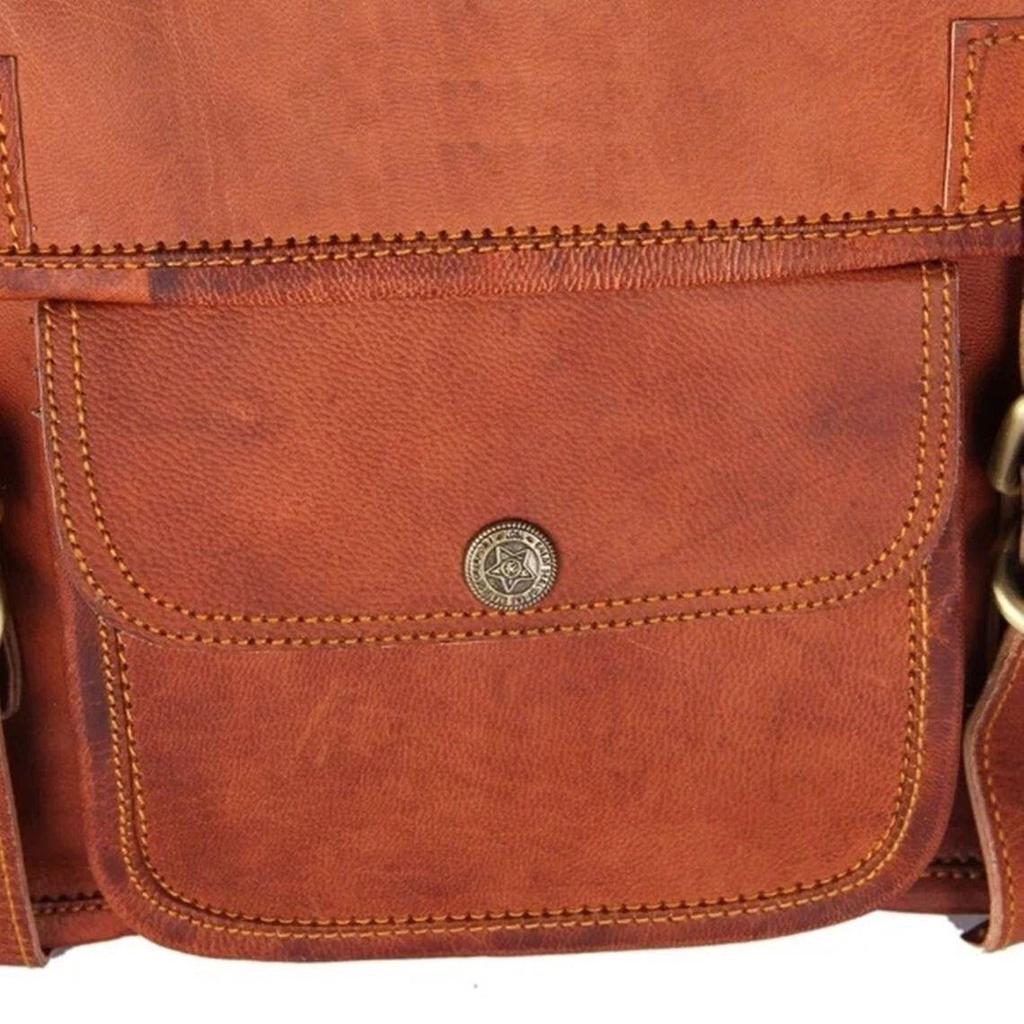 2 Side Pouch Motorcycle Brown Leather Saddle Panniers Saddlebags Bag New Handmade