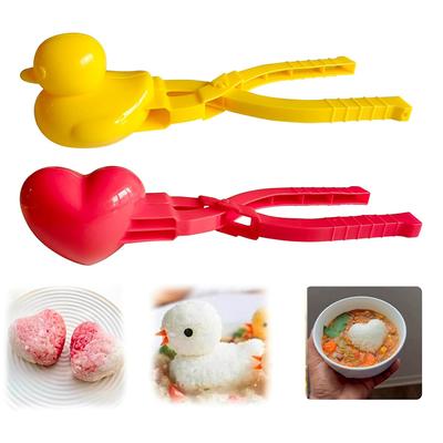 1Pc Duck Rice Mold DIY Snowball Maker Rice Ball Mold With Handle Winter Snow Toys Cute Animal Rice Shaper For Kids And Adults