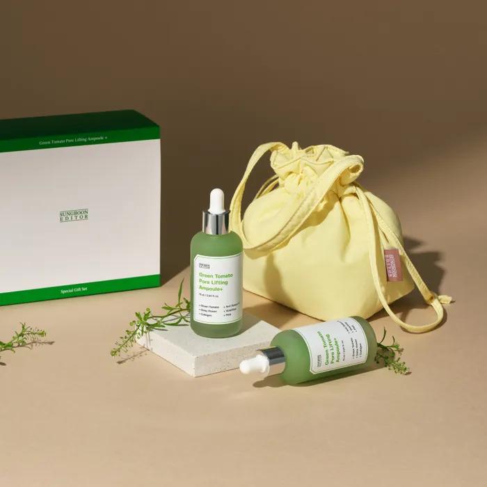 Green Tomato Pore Ampoule 75ml X 2 + Pouch Set