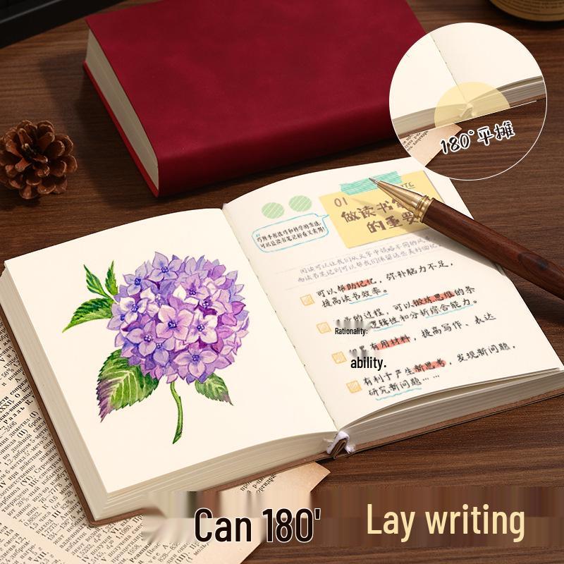 A6 Soft Leather Blank Notebook: Thick Student Planner & Retro Exam Prep Drawing Book