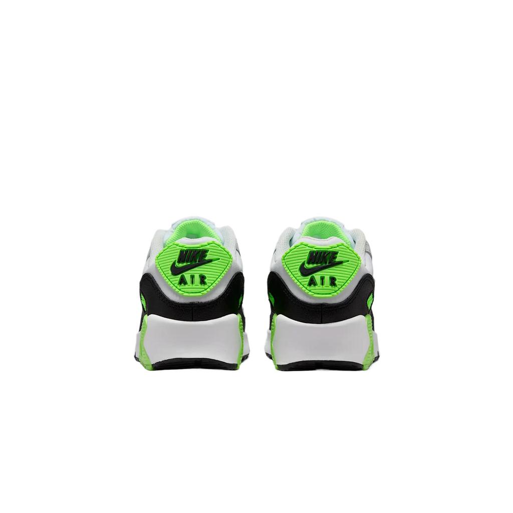 Nike Air Max 90 Leather GS Lime Blast Kids Sneakers White Photon-Dust Light-Smoke-Grey CD6864-130