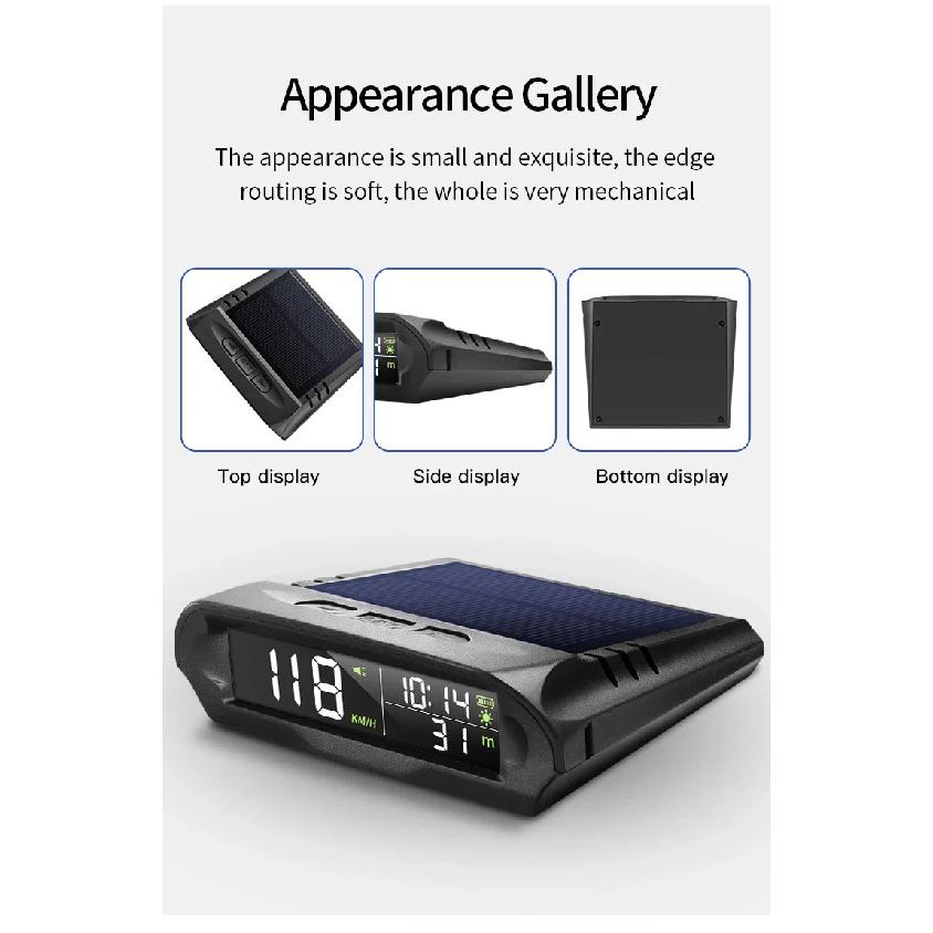 ELING Multi-function Display GPS Speedometer with Fatigue Driving Reminder Overspeed Alarm Time Altitude Solar Charging Boat RV