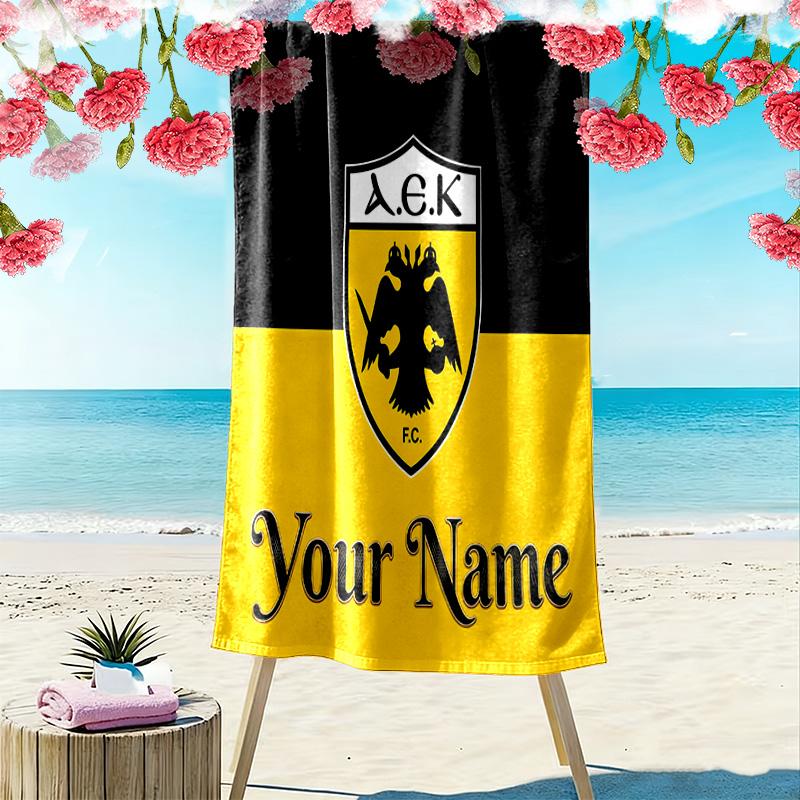 Individueller Name AEK F.C. Bedrucktes Strandtuch, Großes Weiches Schnelltrocknendes Handtuch für Strand Camping Schwimmen -HE167