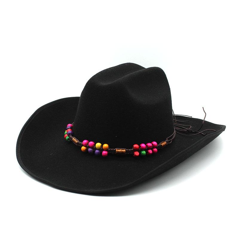 Solid Edge Top Hat Wool Hat Panama Jazz Felt Hat Men S And Women S Curled Wool Top Hat M（56-59cm） чёрный