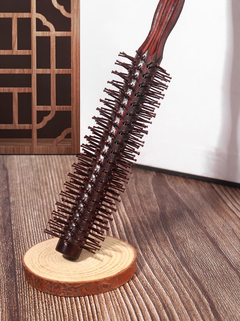 1 piece of wooden circular brush hair massage comfortable professional styling tool curly hair brush Special for real hair wigs