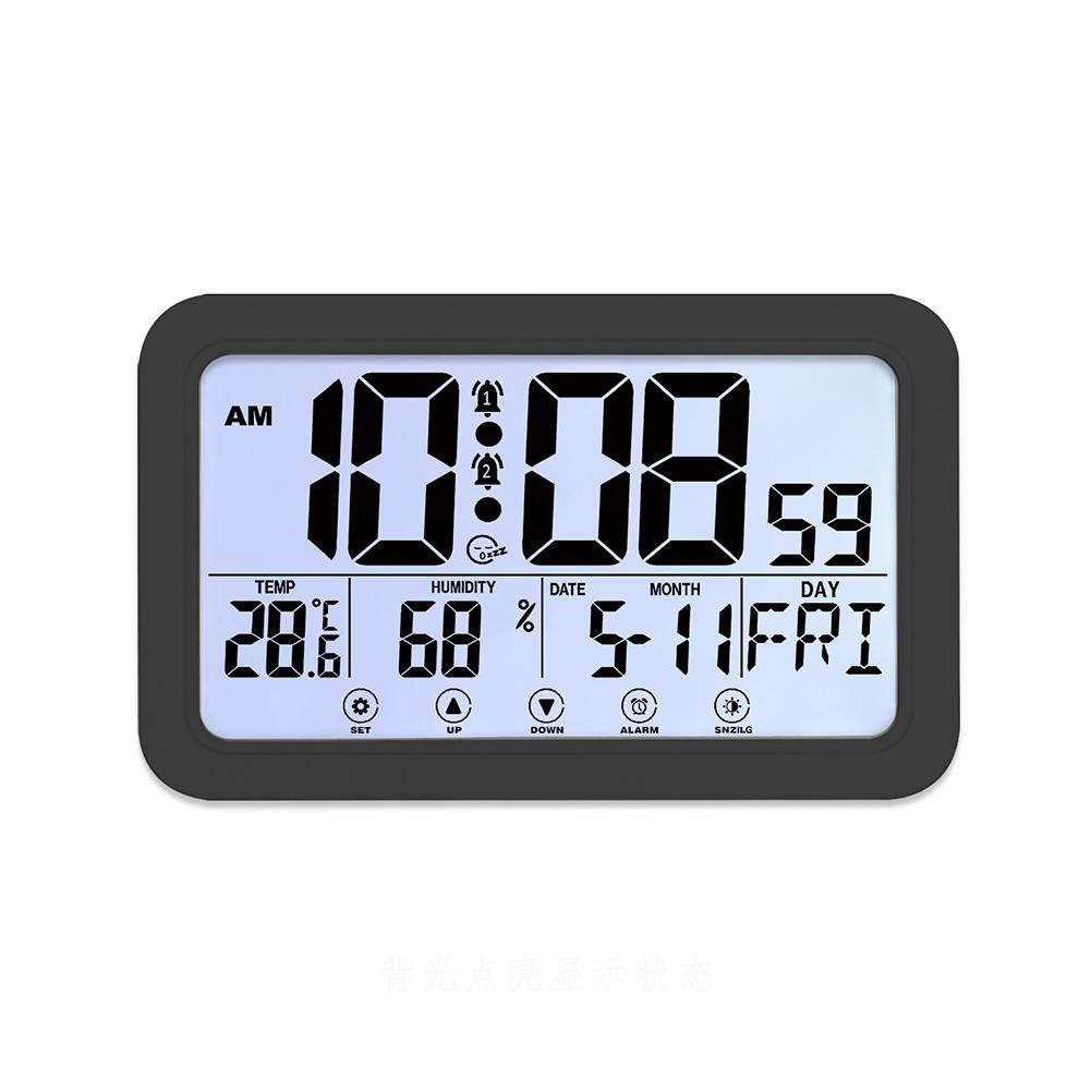 Digital Calendar Alarm Clock with Indoor Temperature and Humidity Atomic Wall Clock Digital Atomic Clock for Home Office