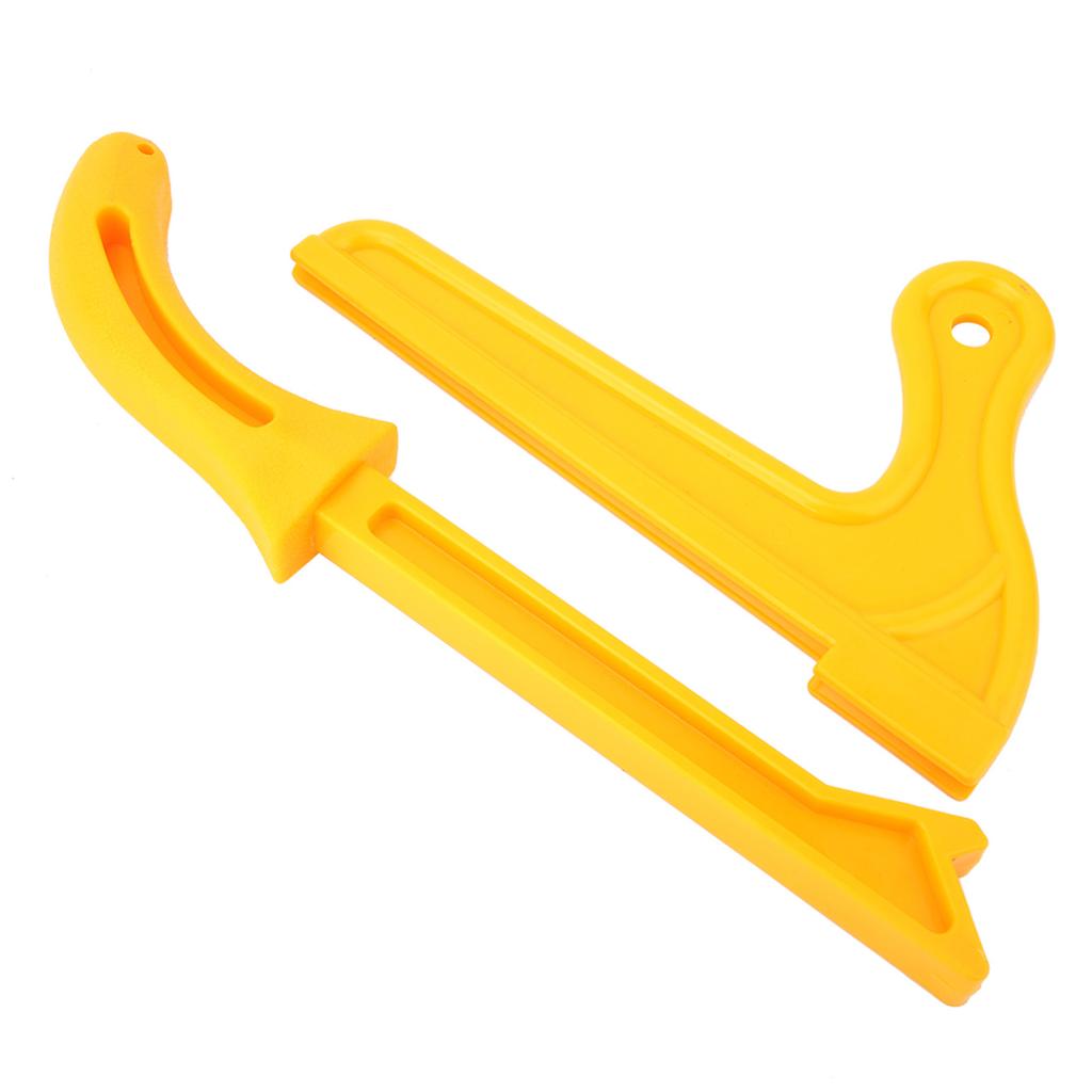 2pcs Yellow Plastic 2 in 1 Wood Saw Push Stick Practical Safety Push Block Woodworking Tool
