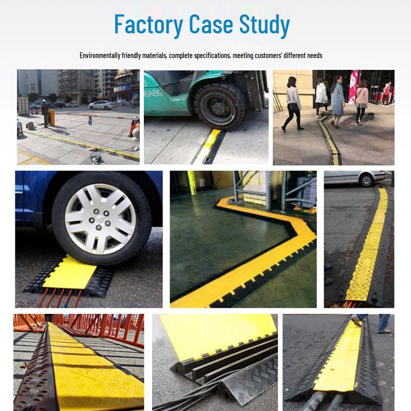 Rubber PVC Cable Protection and Speed Bump Channel for Outdoor Use