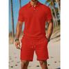 Summer New Men's POLO Shirt Suit Casual Sports Versatile Slim Short-sleeved Shorts Fashion Suit