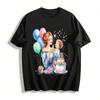 Mom And Kid Birthday Party Print Casual Top Pure Cotton T-shirt