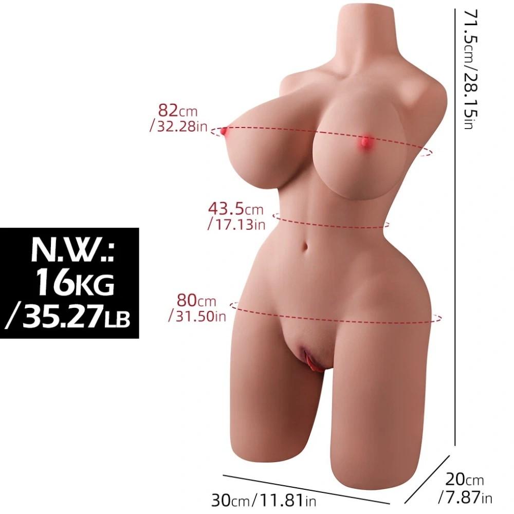 Half Body Torso Sex Doll Metal Skeleton Erotic Dolls Adult Soft Breast Real Vagina Anal TPE Silicone Male Masturbation Sex Toy